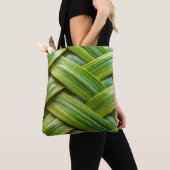 Tote Bag Tissage de bambou frais vert (De près)