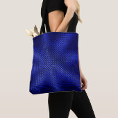 Tote Bag Tissu bleu et noir (De près)
