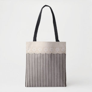 Tote Bag Tissu dentelle texture textile, motif arrière - pl