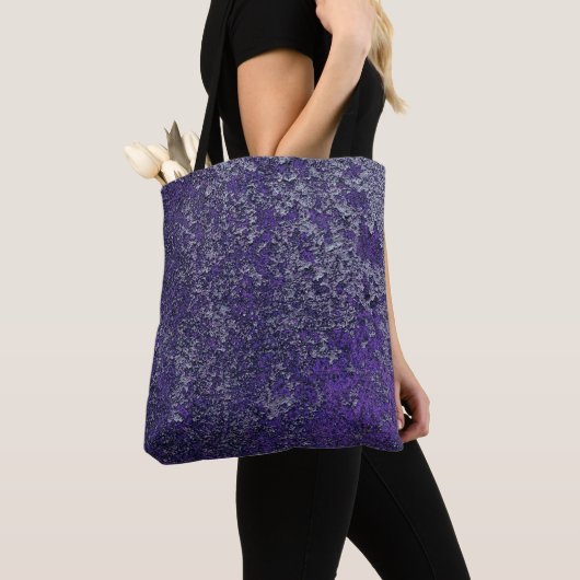 Tote Bag Tissu métallique rouillé foncé Royal violet Abstra (De près)
