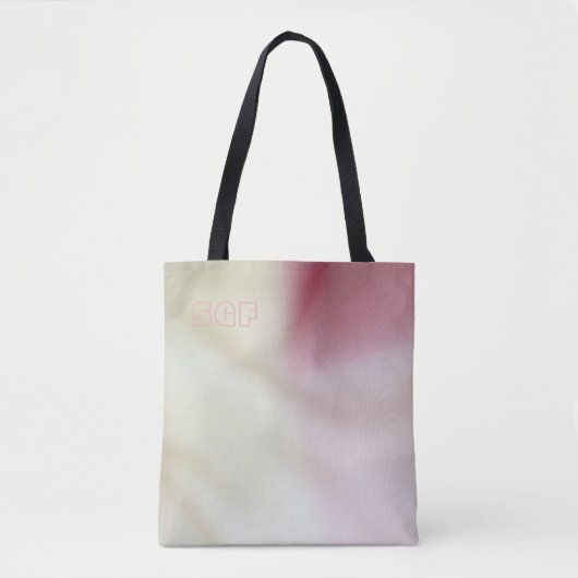 Tote Bag Tissu rose et satiné avec vos initiales (Devant)