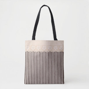 Tote Bag Tissu texture textile et dentelle pour arrière - p