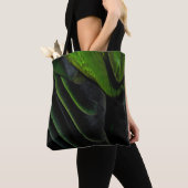 Tote Bag Tissu vert et noir (De près)