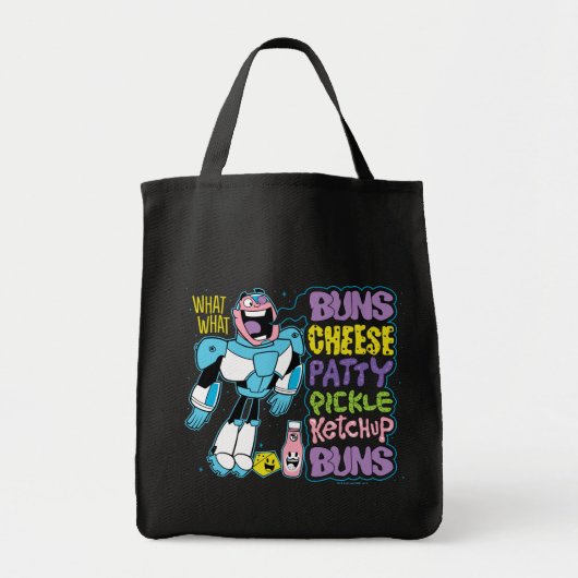 Tote Bag Titans Ados, allez ! | Cyborg Burger Rap (Devant)