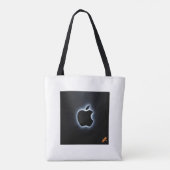 Tote Bag Titre : "Élégance lumineuse : Pomme noire brillant (Dos)