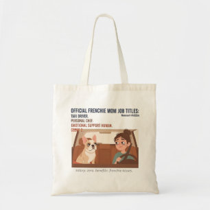 Tote Bag Titres de poste de maman Frenchie drôles de chien 