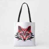 Tote Bag Tlingit Haida Tlingit tête de loup totémique autoc (Devant)
