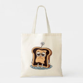 Tote Bag Toast brûlé avec crise existentielle (Dos)