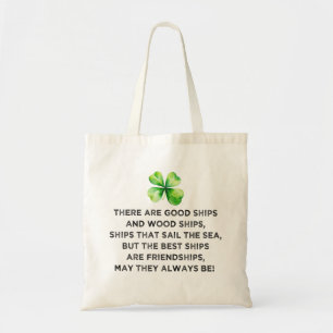 Tote Bag Toast d'amitié irlandais Trèfle à 4 feuilles St Pa