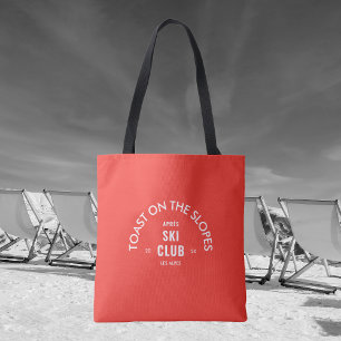 Tote Bag Toast Sur Les Pistes Après Ski Club Retro Rouge