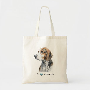 Tote Bag Toile beagle personnalisable fourre-tout