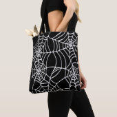 Tote Bag Toile d'araignée noire et blanche de Halloween (De près)
