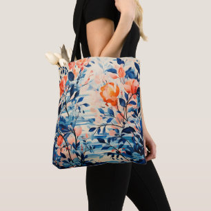 Tote Bag Toile de fleurs en aquarelle en pleine floraison
