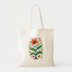 Tote Bag Toile de fond crème claire Bohème Fleurie Arbre Ar