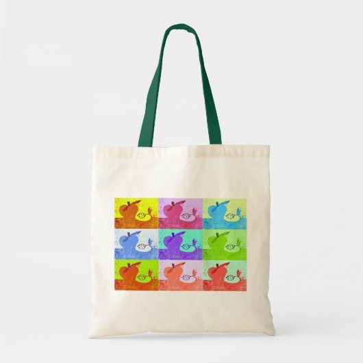 Tote Bag Toile de pommes pop art Fourre-tout (Devant)