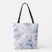 Tote Bag Toile et ours floraux français (Dos)
