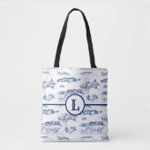Tote Bag Toile Monogram Chattanooga Bleu (Devant)