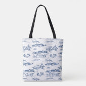 Tote Bag Toile Monogram Chattanooga Bleu (Dos)