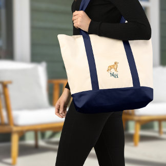 Tote Bag Toile Monogramme Golden Retriever