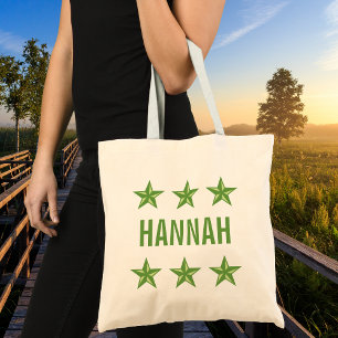 Tote Bag Toile personnalisée avec nom et étoiles nautiques 