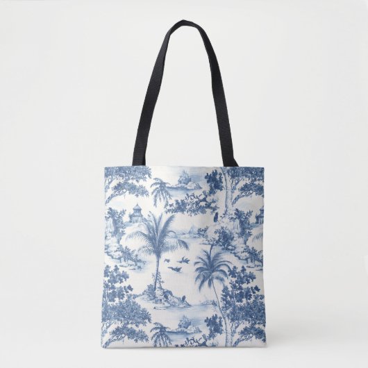 Tote Bag Toile Tropicale De Jouy (Devant)