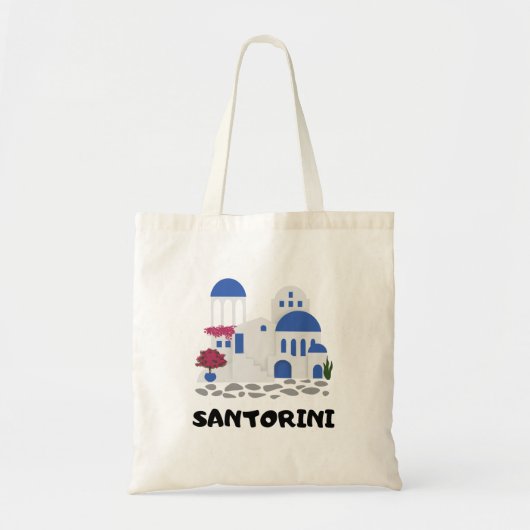 Tote Bag Toit bleu de l'architecture de Santorin Grèce (Devant)
