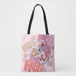 Tote Bag Tom et Jerry "Ho ! Ho ! Ho !" Livraison de cadeaux