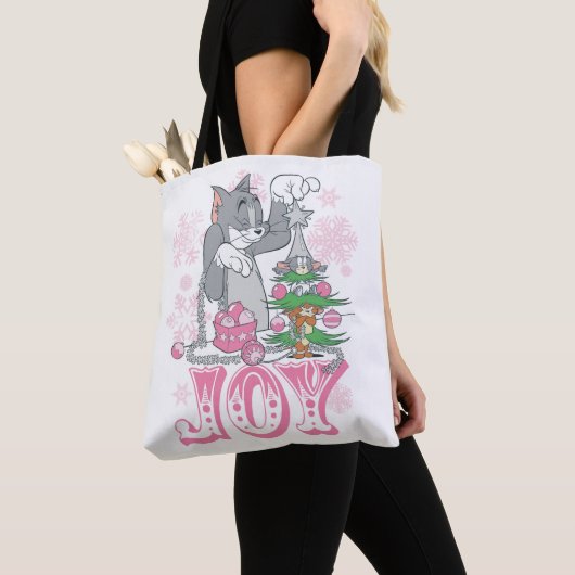 Tote Bag Tom, Jerry et Nibbles décorent la joie (De près)