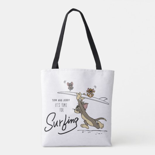 Tote Bag Tom & Jerry "Il est temps de surfer" (Dos)
