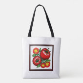 Tote Bag tomate design rouge et vert (Dos)