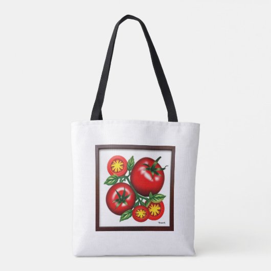 Tote Bag tomate design rouge et vert (Dos)