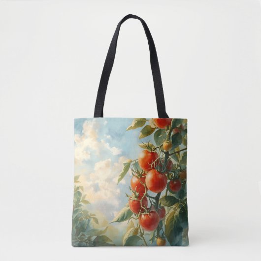 Tote Bag Tomates vintages sur une vigne (Devant)