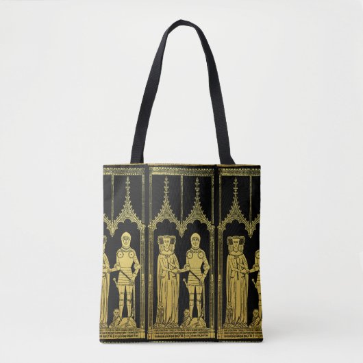 Tote Bag Tombeau médiéval en laiton Rubbing Chevalier, Dame (Devant)