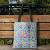 Tote Bag Tongs de feuillage de tropical Hibuscus Monogramme