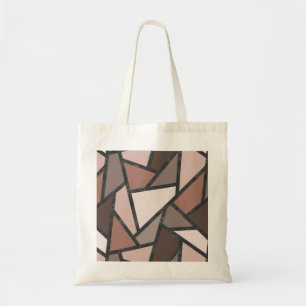 Tote Bag Tons de motif en vitrail marron