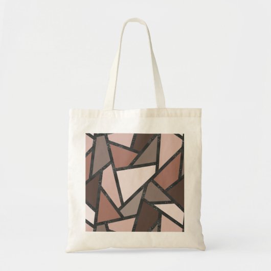 Tote Bag Tons de motif en vitrail marron (Devant)