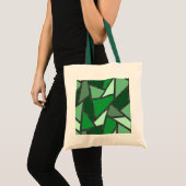 Tote Bag Tons de motif en vitrail vert (Devant (produit))