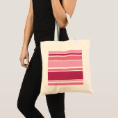 Tote Bag Tons de rayures roses (Devant (produit))