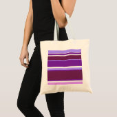 Tote Bag Tons de rayures violettes (Devant (produit))