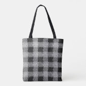 Tote Bag Tons gris noir Crochet de texture patinée d'entrep (Dos)