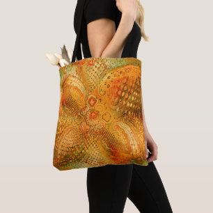 Tote Bag Tons orange terreux Paisley