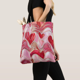 TOTE BAG TONS ROSE & OR COEURS VALENTIN TOURBILLONNANT