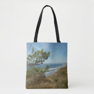 Tote Bag Torrey Pine and California Coastline Landscape