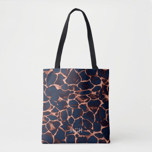 Tote Bag Tortoise Shell Personalized Monogram  (Devant)