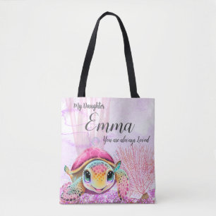 Tote Bag Tortue 4e anniversaire, sous la mer