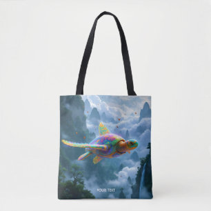 Tote Bag Tortue arc-en-ciel mignonne Imaginaire