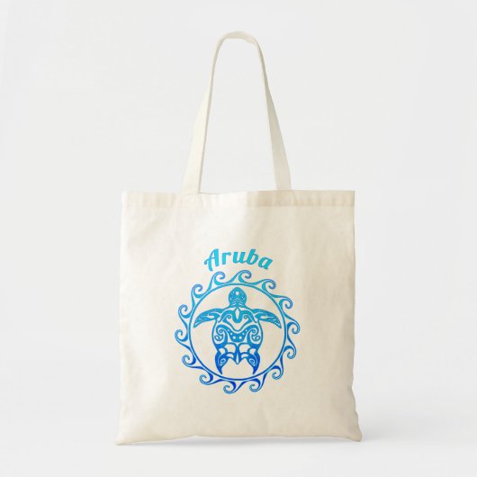 Tote Bag Tortue bleue Aruba (Devant)