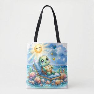 Tote Bag Tortue Bliss : Sérénité au bord de la plage