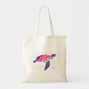 Tote Bag Tortue de mer aquarelle océan hawaïen tropical