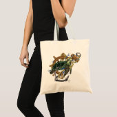 Tote Bag Tortue de mer bleu vert (Devant (produit))